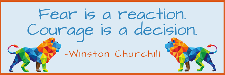 "Fear is a reaction. Courage is a decision." - Winston Churchill