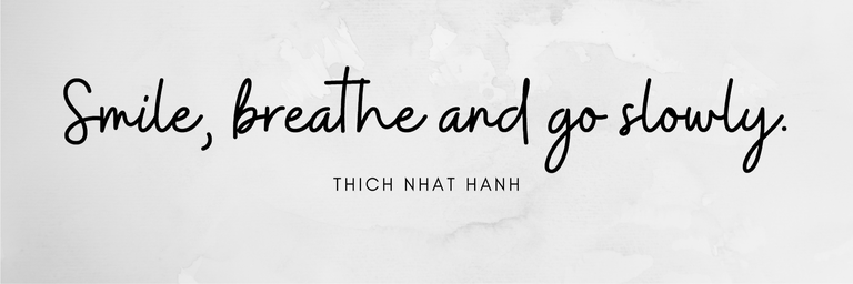 "Smile, breathe and go slowly." - Thich Nhat Hanh