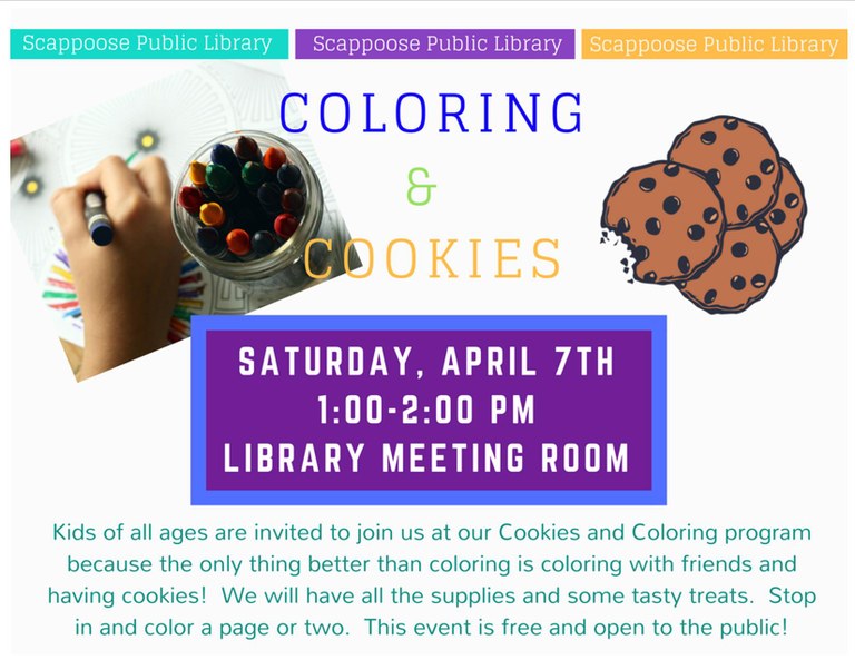 04.07.18 Saturday event Coloring and Cookies.jpg